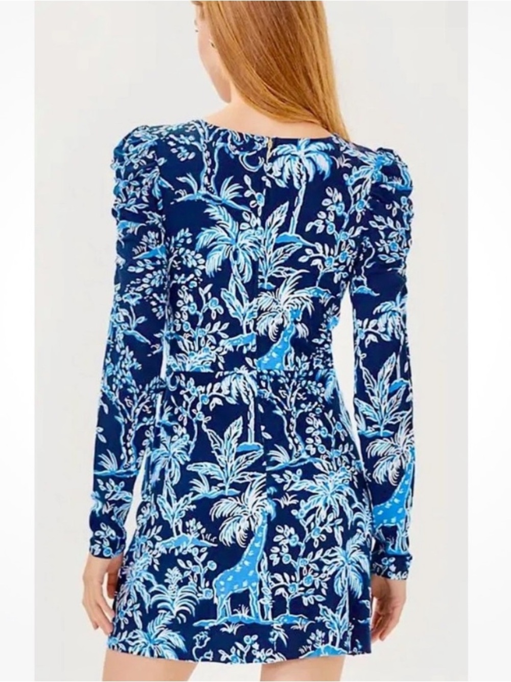 NWT Lilly Pulitzer Jemma Sleeved Romper Low Tide Navy Tall Tales Size 6 - Picture 6 of 12